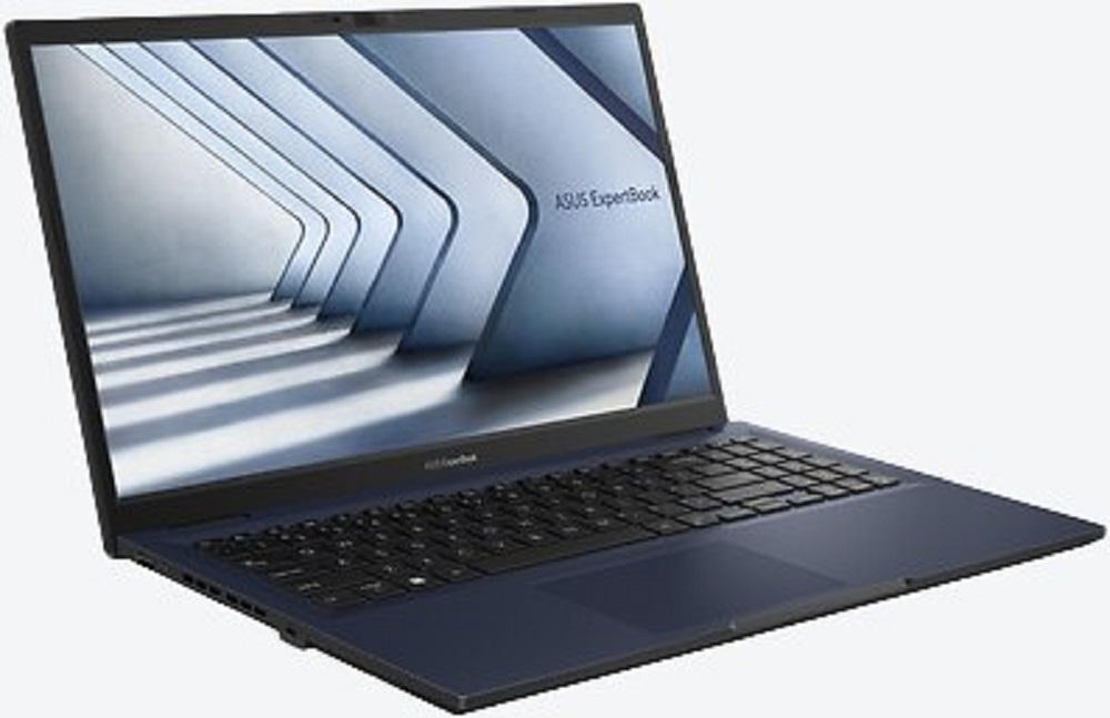 ASUS ExpertBook B1 B1402CBA, side view opened with visible display and keyboard.