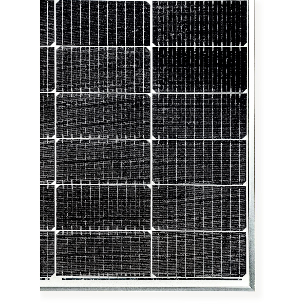 Close-up of the bifacial solar module of the Technaxx balcony power plant