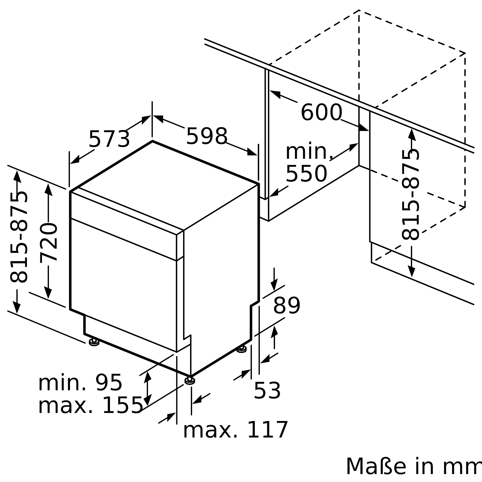 SIEMENS SN43ES14VE  iQ300 Maße