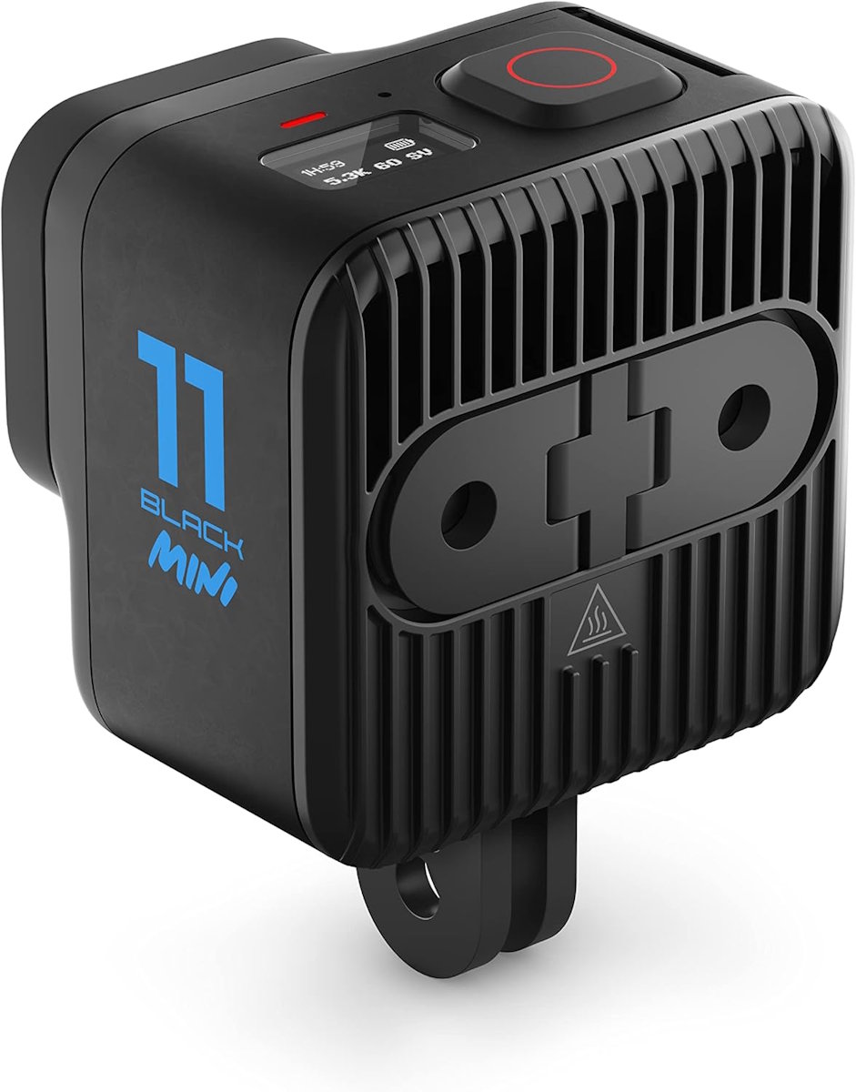 Top view of the GoPro HERO11 Black Mini with a shutter button.