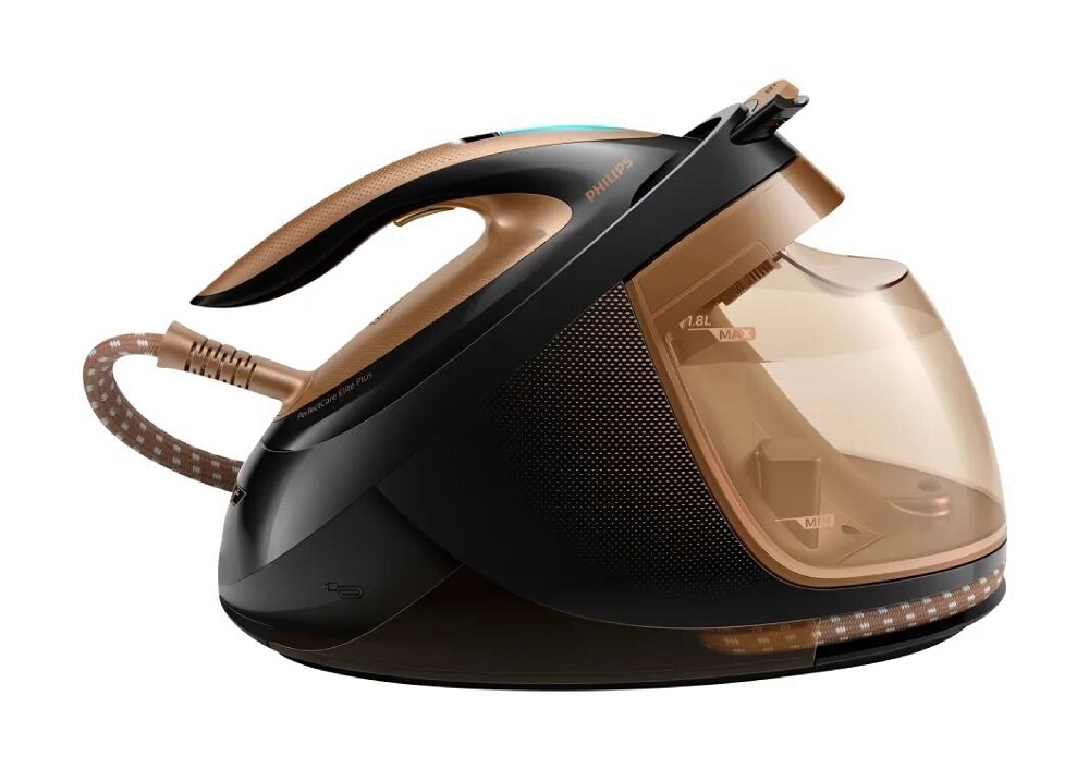 Side profile of the full steam generator station showing the large detachable water tank