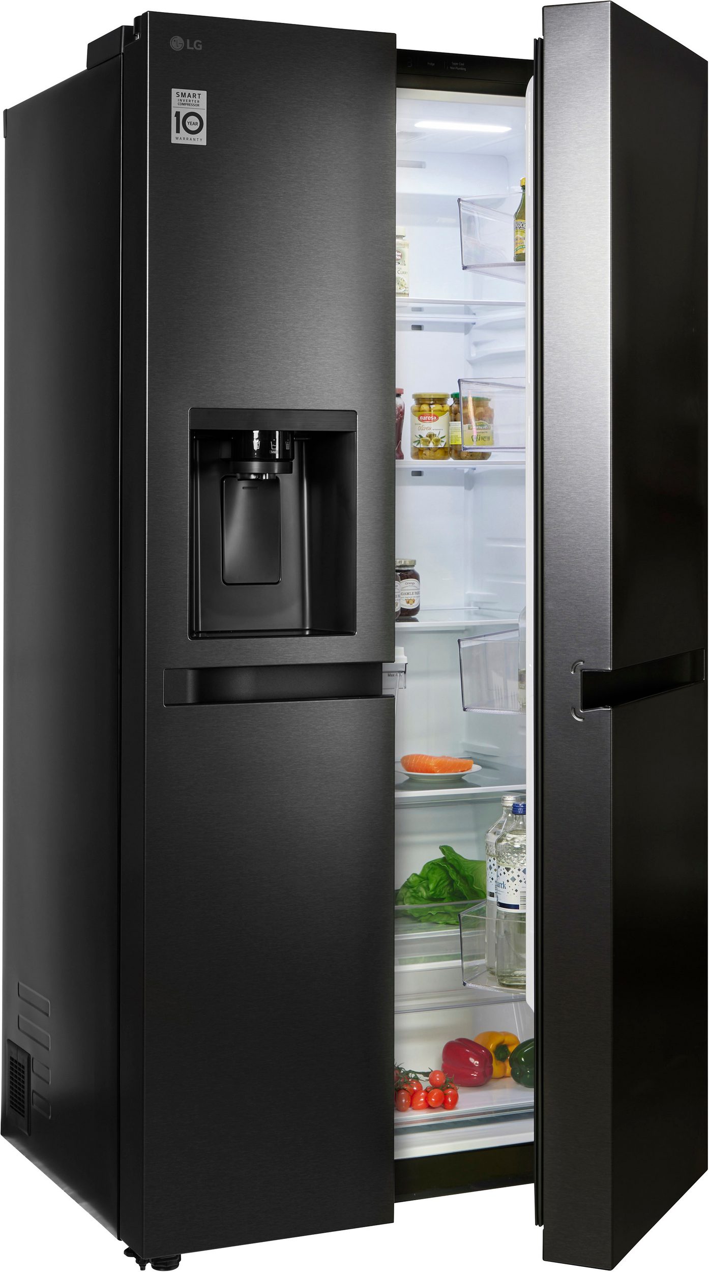 LG GSLC41EPPE with right door open showing interior