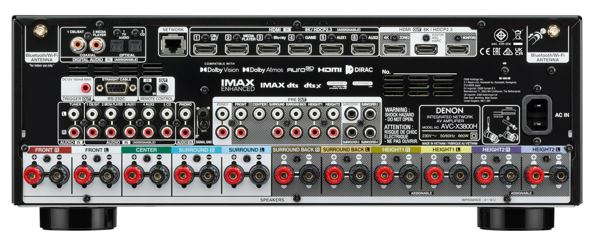 Denon AVC-X3800H 9.4 Kanal 8K AV-Receiver mit SprachsteuerungDenon AVC-X3800H 9.4 Kanal 8K AV-Receiver mit Sprachsteuerung, schwarz, EAN: 747192138424