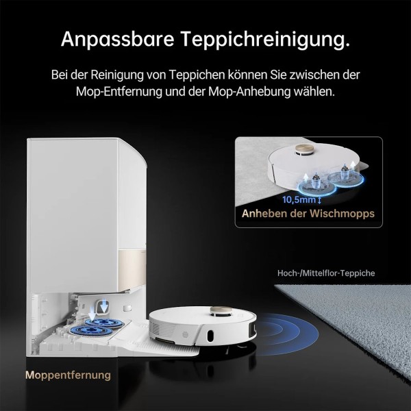 DREAME L20 Ultra: Automatische Teppicherkennung und Mopp-Lift DREAME L20 Ultra Teppicherkennung Mopp-Lift